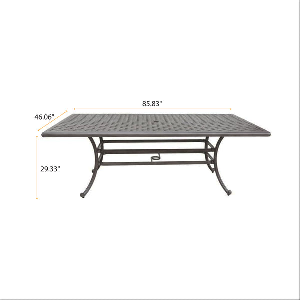 Sparta 46x86 Inch Cast Aluminum Rectangle Table