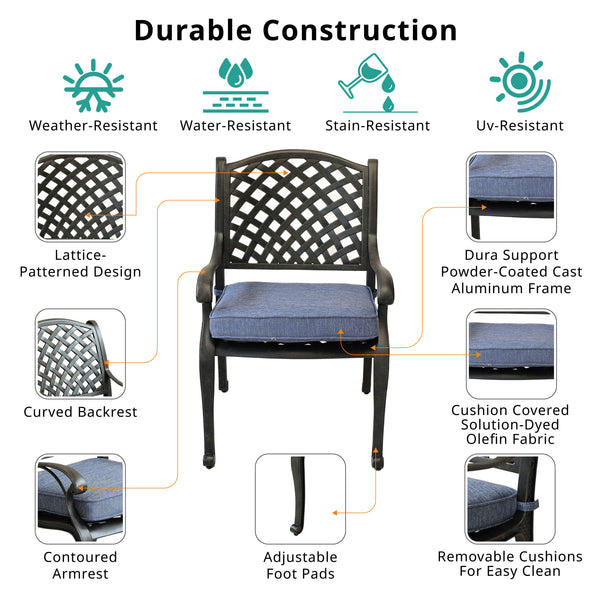 Sparta Modern Dining Arm Chair with Cushion