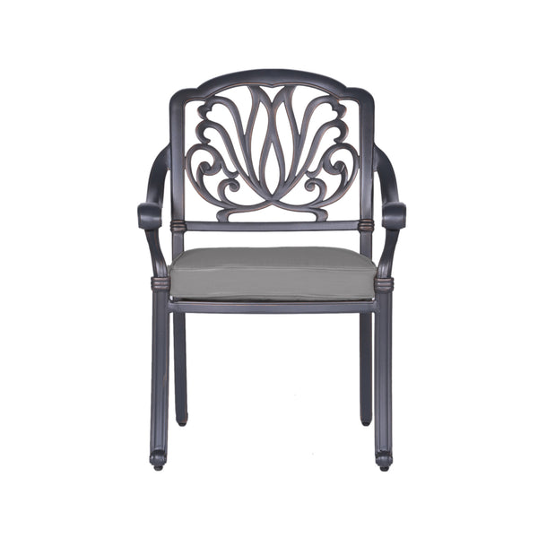 Athens Patio Dining Chairs with Sunbrella Cushions, All-Weather, Sturdy, and Comfortable Outdoor Aluminum Armchairs with Cushions, Set of 2
