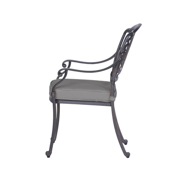 Athens Patio Dining Chairs with Sunbrella Cushions, All-Weather, Sturdy, and Comfortable Outdoor Aluminum Armchairs with Cushions, Set of 2