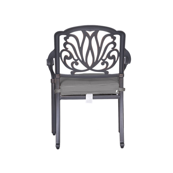 Athens Patio Dining Chairs with Sunbrella Cushions, All-Weather, Sturdy, and Comfortable Outdoor Aluminum Armchairs with Cushions, Set of 2