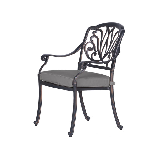 Athens Patio Dining Chairs with Sunbrella Cushions, All-Weather, Sturdy, and Comfortable Outdoor Aluminum Armchairs with Cushions, Set of 2