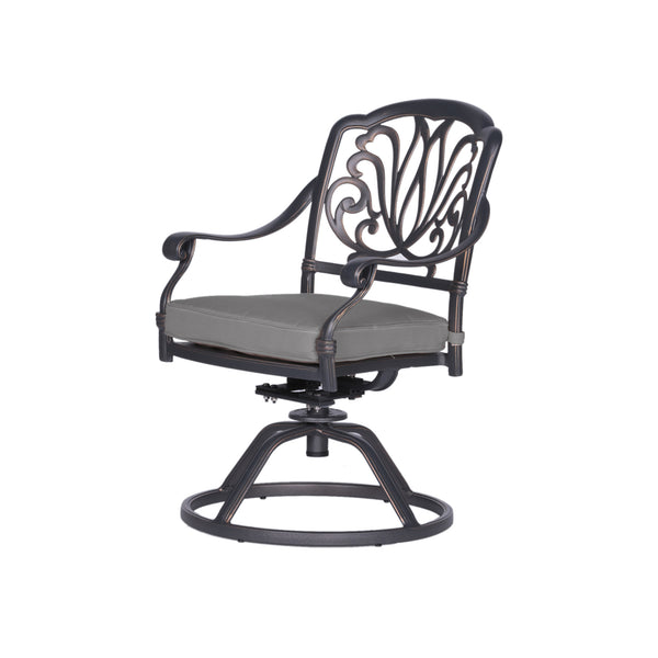 Athens Patio Swivel Rockers with Sunbrella Cushion, All-Weather, Durable, and Comfortable Outdoor Aluminum Armchairs with Cushion, Set of 2