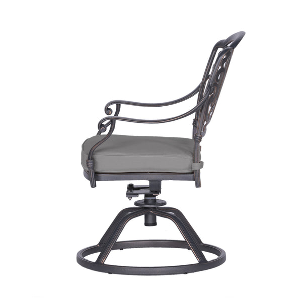 Athens Patio Swivel Rockers with Sunbrella Cushion, All-Weather, Durable, and Comfortable Outdoor Aluminum Armchairs with Cushion, Set of 2