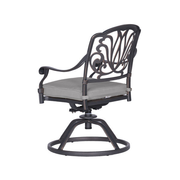 Athens Patio Swivel Rockers with Sunbrella Cushion, All-Weather, Durable, and Comfortable Outdoor Aluminum Armchairs with Cushion, Set of 2