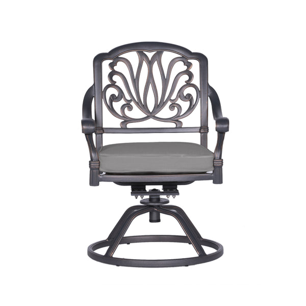 Athens Patio Swivel Rockers with Sunbrella Cushion, All-Weather, Durable, and Comfortable Outdoor Aluminum Armchairs with Cushion, Set of 2