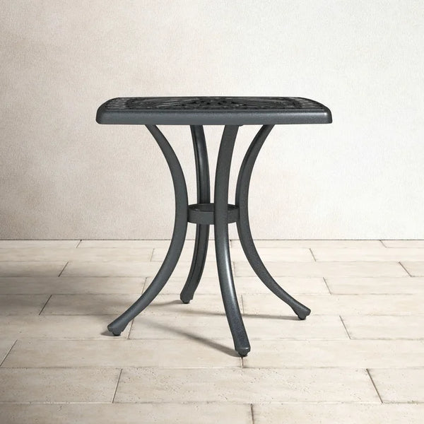 Athens Modern Outdoor Aluminum 21 Inch Square End Table: Durable, Stylish, Weather-Resistant, Rust-Proof Patio Side Table for Garden, Balcony, and Lounging Area
