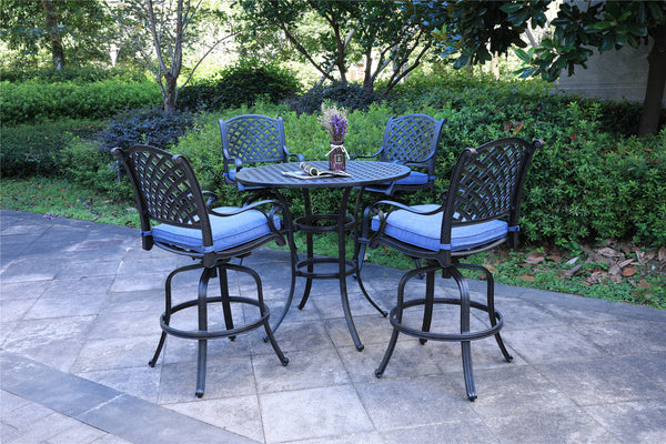 Sparta 5-Piece Cushioned Counter Set, 42" Round Counter Table