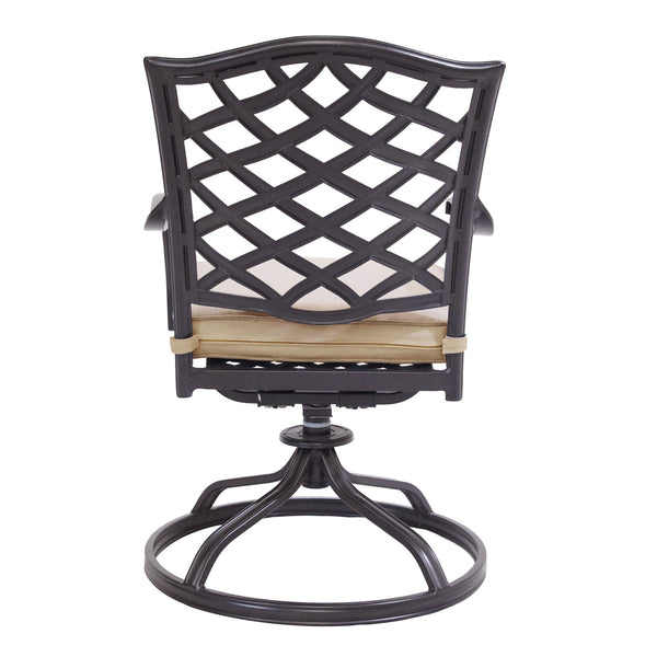 Florence Aluminum Swivel Dining Chairs with Cushion - Modern Design, Durable and All-Weather Armchairs for Outdoor, Patio, and Garden, Set of 2