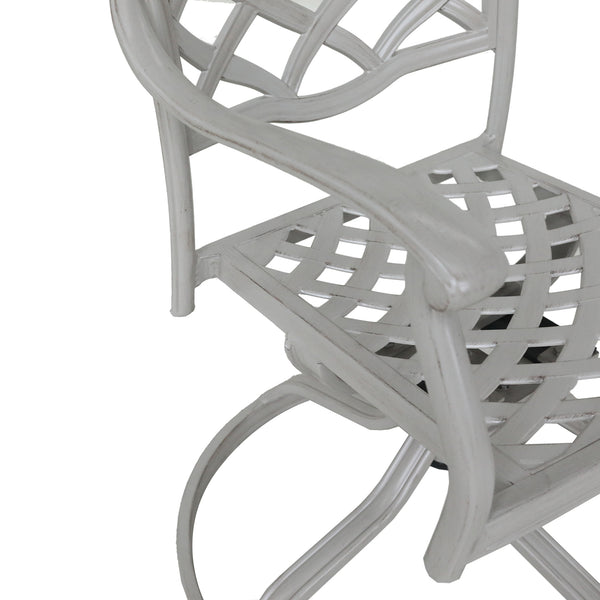 Florence Aluminum Swivel Dining Chairs with Cushion - Modern Design, Durable and All-Weather Armchairs for Outdoor, Patio, and Garden, Set of 2