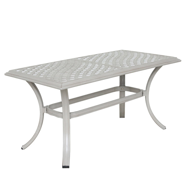 Florence 21x42 Inch Outdoor Standard Coffee Table: All-Weather, Rust-Resistant, Aluminum Rectangular Coffee table for Patio, Deck, Backyard, Garden, and Poolside