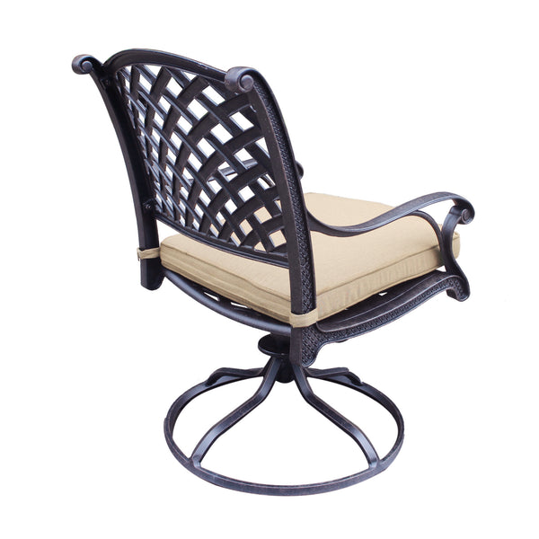 Sparta Outdoor Aluminum Swivel Rocker Dining Chairs with Cushions: Weather-Resistant, Modern, Durable , Comfortable Dining Arm Chairs for Patio, Garden, and Backyard, Set of 2