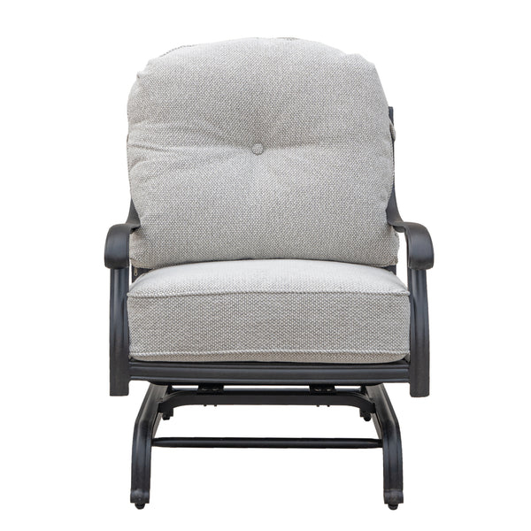 Sparta Stylish Outdoor Patio Aluminum Motion Club Chairs with Cushion: Durable, Weather-Resistant, Comfortable Lounge Chairs for Garden and Outdoor Spaces, Set of 2