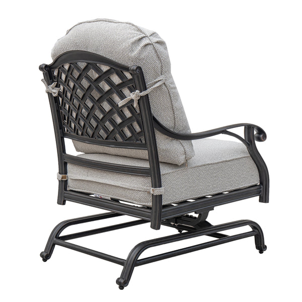 Sparta Stylish Outdoor Patio Aluminum Motion Club Chairs with Cushion: Durable, Weather-Resistant, Comfortable Lounge Chairs for Garden and Outdoor Spaces, Set of 2