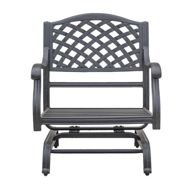 Sparta Stylish Outdoor Patio Aluminum Motion Club Chairs with Cushion: Durable, Weather-Resistant, Comfortable Lounge Chairs for Garden and Outdoor Spaces, Set of 2