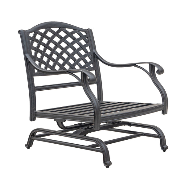 Sparta Stylish Outdoor Patio Aluminum Motion Club Chairs with Cushion: Durable, Weather-Resistant, Comfortable Lounge Chairs for Garden and Outdoor Spaces, Set of 2
