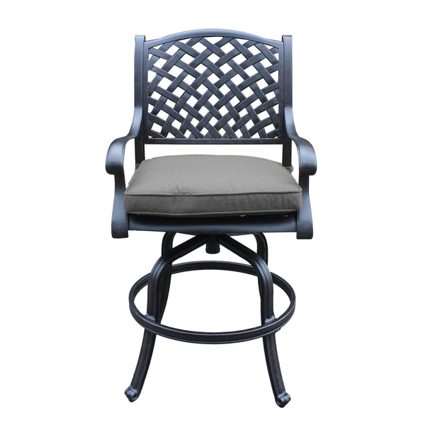 Sparta Cast Aluminum Counter Stool With Cushion, Set of 2