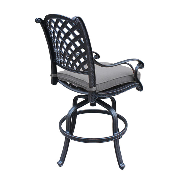 Sparta Cast Aluminum Counter Stool With Cushion, Set of 2
