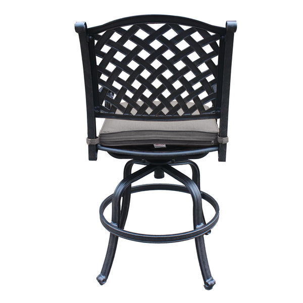 Sparta Cast Aluminum Counter Stool With Cushion, Set of 2