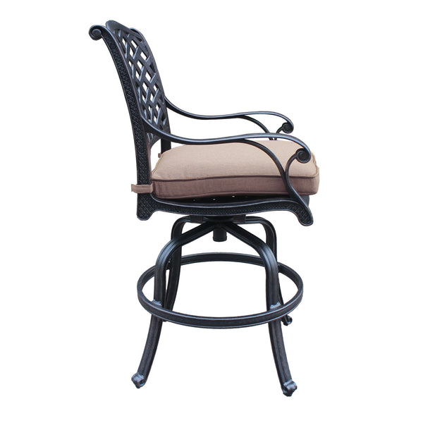 Sparta Cast Aluminum Counter Stool With Cushion, Set of 2