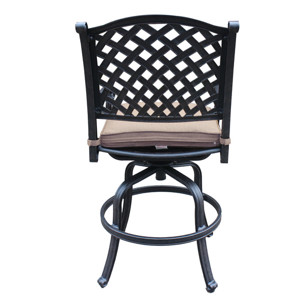 Sparta Cast Aluminum Counter Stool With Cushion, Set of 2