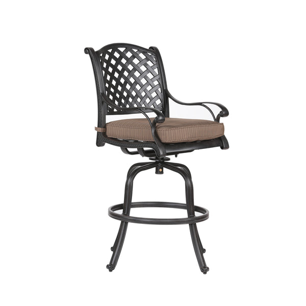 Sparta Cast Aluminum Counter Stool With Cushion, Set of 2
