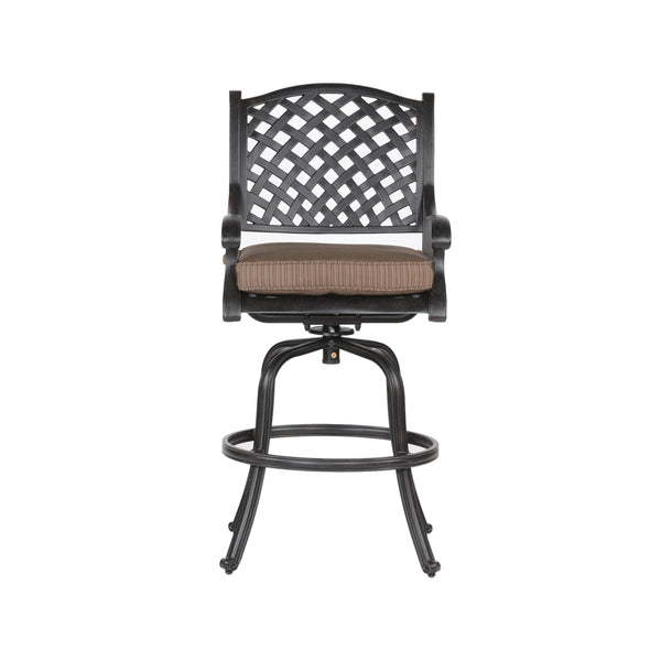 Sparta Cast Aluminum Counter Stool With Cushion, Set of 2