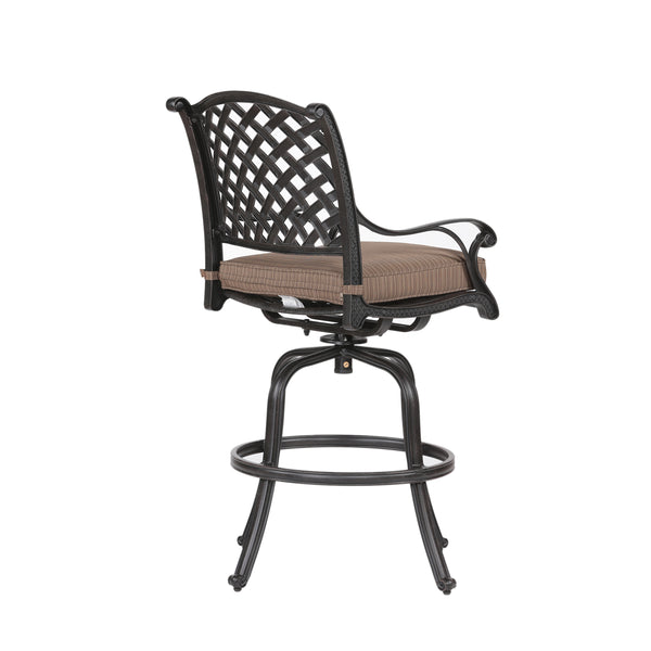 Sparta Cast Aluminum Counter Stool With Cushion, Set of 2