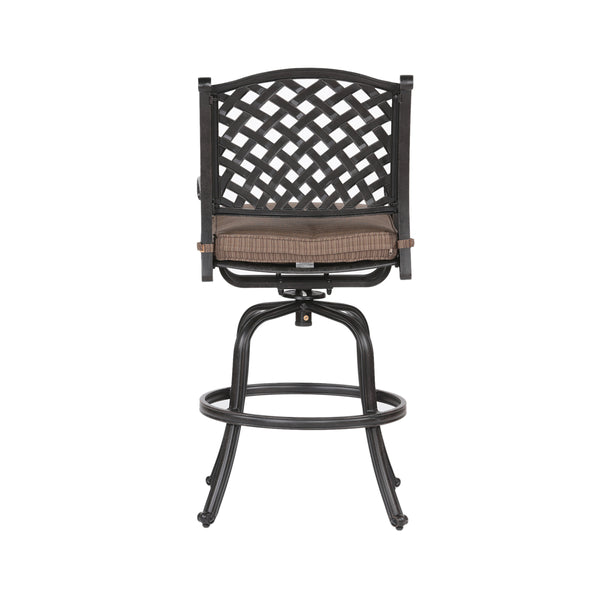 Sparta Cast Aluminum Counter Stool With Cushion, Set of 2