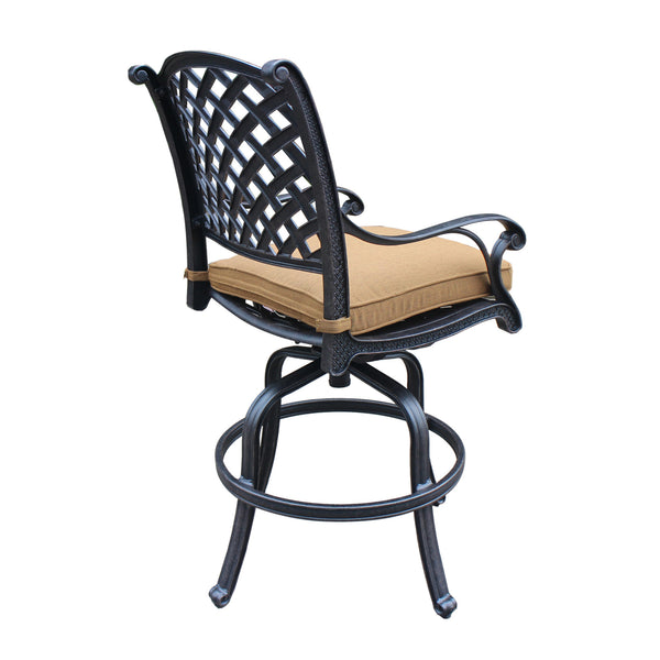 Sparta Cast Aluminum Counter Stool With Cushion, Set of 2
