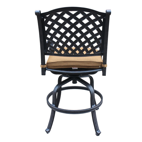 Sparta Cast Aluminum Counter Stool With Cushion, Set of 2