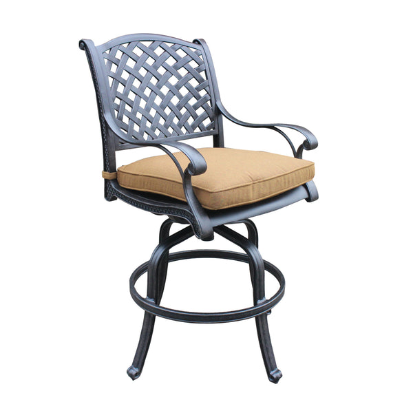 Sparta Cast Aluminum Counter Stool With Cushion, Set of 2