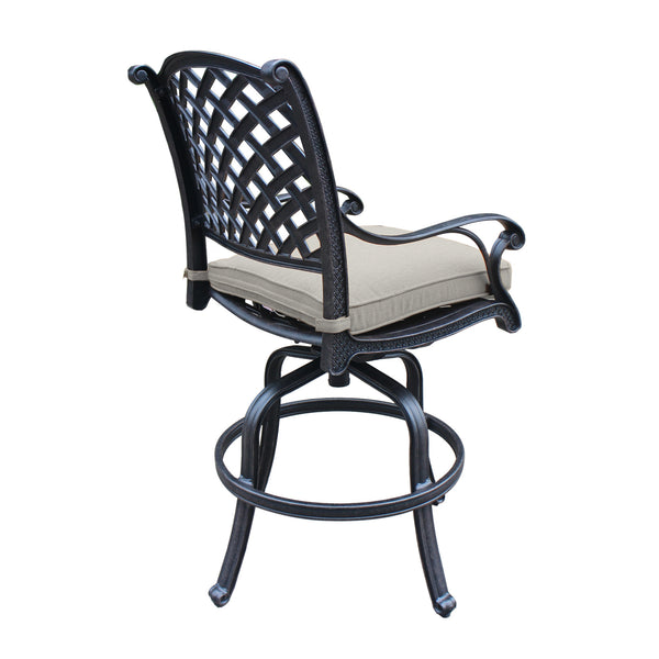 Sparta Cast Aluminum Counter Stool With Cushion, Set of 2