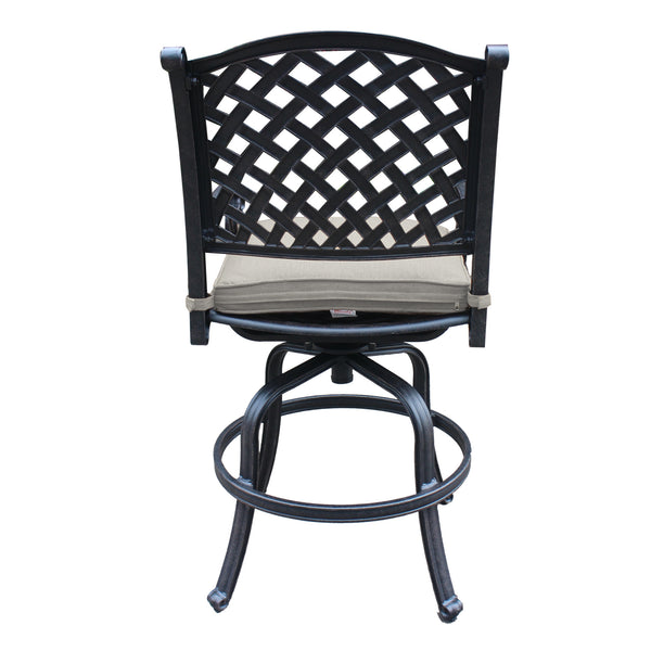 Sparta Cast Aluminum Counter Stool With Cushion, Set of 2