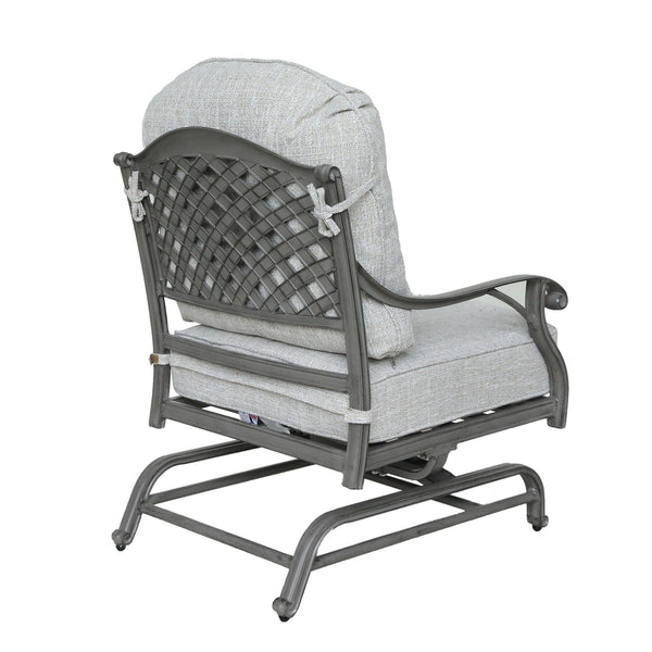 Sparta Stylish Outdoor Patio Aluminum Motion Club Chairs with Cushion: Durable, Weather-Resistant, Comfortable Lounge Chairs for Garden and Outdoor Spaces, Set of 2