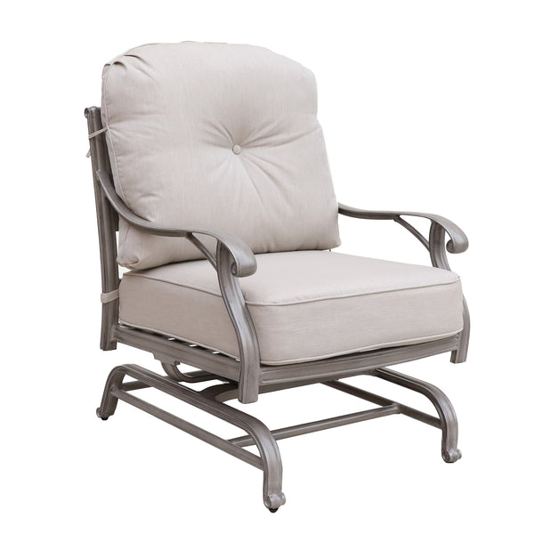 Sparta Stylish Outdoor Patio Aluminum Motion Club Chairs with Cushion: Durable, Weather-Resistant, Comfortable Lounge Chairs for Garden and Outdoor Spaces, Set of 2