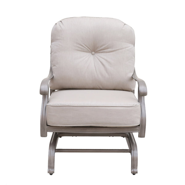 Sparta Stylish Outdoor Patio Aluminum Motion Club Chairs with Cushion: Durable, Weather-Resistant, Comfortable Lounge Chairs for Garden and Outdoor Spaces, Set of 2