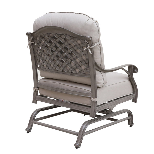 Sparta Stylish Outdoor Patio Aluminum Motion Club Chairs with Cushion: Durable, Weather-Resistant, Comfortable Lounge Chairs for Garden and Outdoor Spaces, Set of 2
