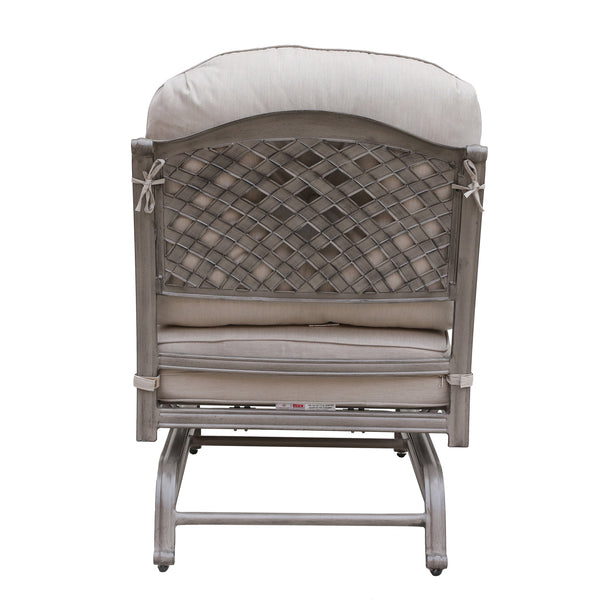 Sparta Stylish Outdoor Patio Aluminum Motion Club Chairs with Cushion: Durable, Weather-Resistant, Comfortable Lounge Chairs for Garden and Outdoor Spaces, Set of 2