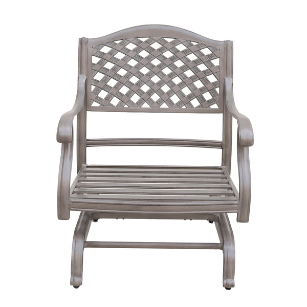 Sparta Stylish Outdoor Patio Aluminum Motion Club Chairs with Cushion: Durable, Weather-Resistant, Comfortable Lounge Chairs for Garden and Outdoor Spaces, Set of 2