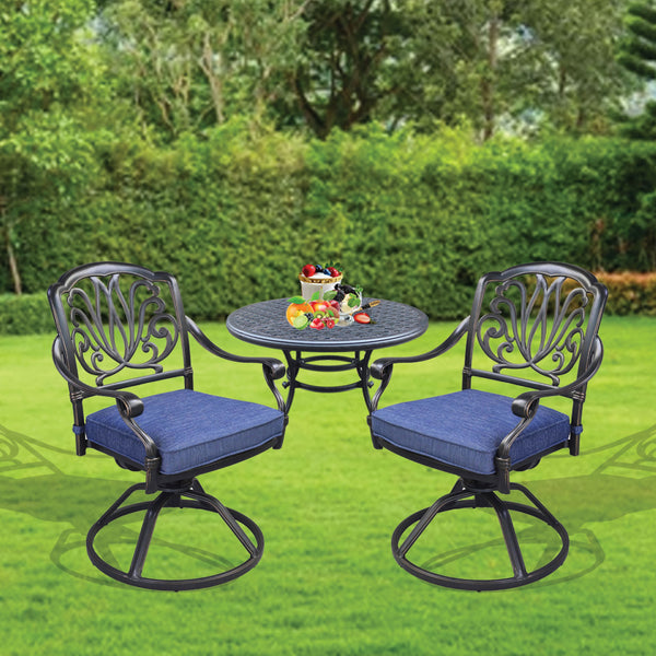 Athens Patio Swivel Rockers with Sunbrella Cushion, All-Weather, Durable, and Comfortable Outdoor Aluminum Armchairs with Cushion, Set of 2