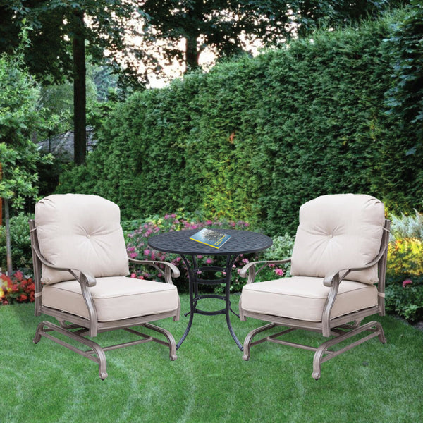 Sparta Stylish Outdoor Patio Aluminum Motion Club Chairs with Cushion: Durable, Weather-Resistant, Comfortable Lounge Chairs for Garden and Outdoor Spaces, Set of 2