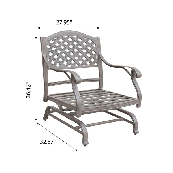 Sparta Stylish Outdoor Patio Aluminum Motion Club Chairs with Cushion: Durable, Weather-Resistant, Comfortable Lounge Chairs for Garden and Outdoor Spaces, Set of 2