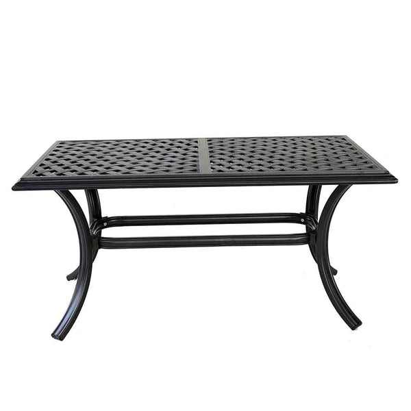 Florence 21x42 Inch Outdoor Standard Coffee Table: All-Weather, Rust-Resistant, Aluminum Rectangular Coffee table for Patio, Deck, Backyard, Garden, and Poolside