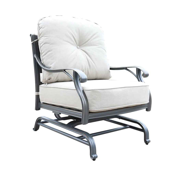 Sparta Stylish Outdoor Patio Aluminum Motion Club Chairs with Cushion: Durable, Weather-Resistant, Comfortable Lounge Chairs for Garden and Outdoor Spaces, Set of 2