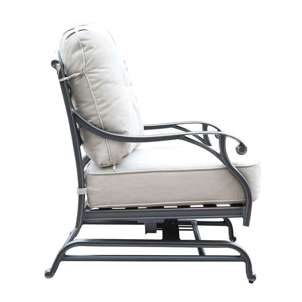 Sparta Stylish Outdoor Patio Aluminum Motion Club Chairs with Cushion: Durable, Weather-Resistant, Comfortable Lounge Chairs for Garden and Outdoor Spaces, Set of 2