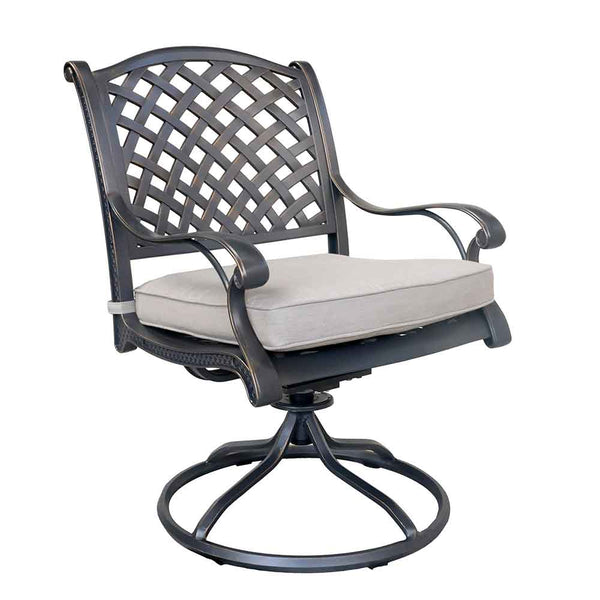 Sparta Stylish Outdoor 5-Piece Aluminum Dining Set with Cushion: Weather-Resistant, Classic, Durable and Comfortable Patio Furniture Set with Swivel Rockers and Round Table