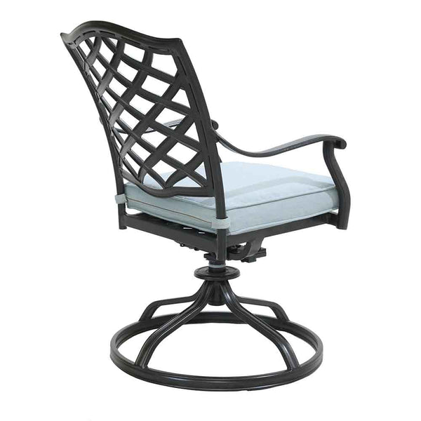 Florence Aluminum Swivel Dining Chairs with Cushion - Modern Design, Durable and All-Weather Armchairs for Outdoor, Patio, and Garden, Set of 2