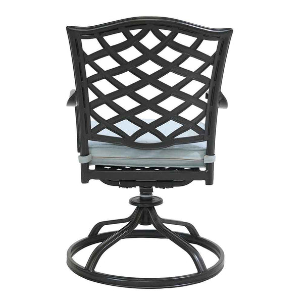 Florence Aluminum Swivel Dining Chairs with Cushion - Modern Design, Durable and All-Weather Armchairs for Outdoor, Patio, and Garden, Set of 2