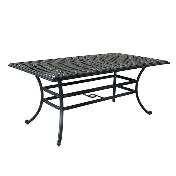 Florence Aluminum 7-Piece Set Rectangle Table, 6 Swivel Chairs